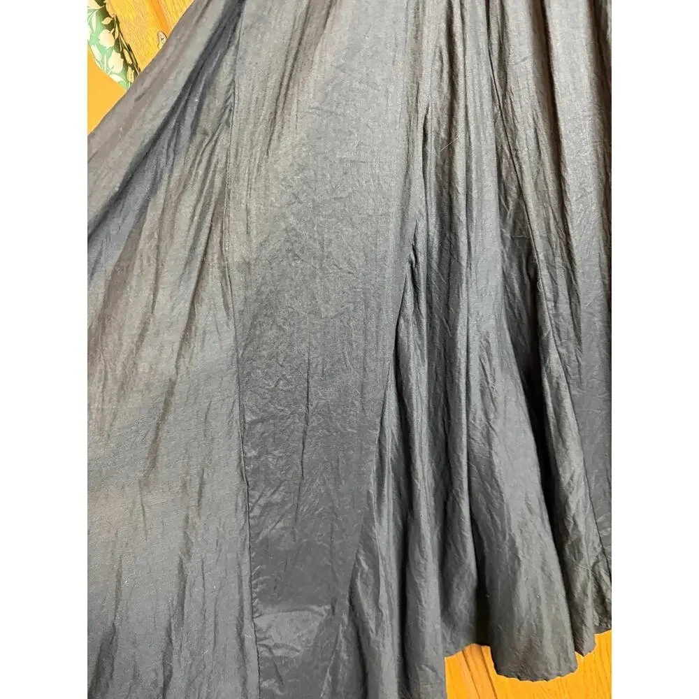 Chelsea & Theodore Black Peasant Flare Sundress Smocked Dress Boho Sz M - Picture 6 of 11